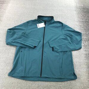 BRADY BRAND Jacket Mens Large Zero Weight Train Track Jacket Spruce Green